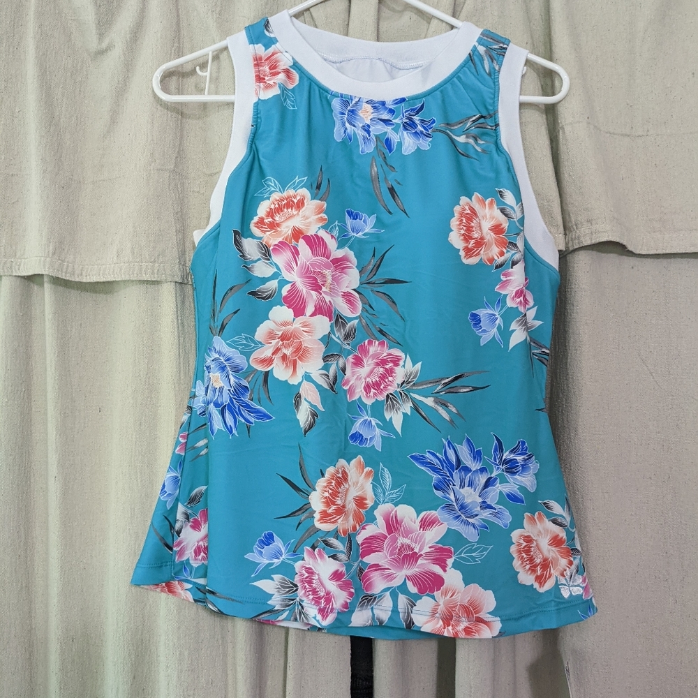 Hapari Tank Tankini Top in Bloom Size XL